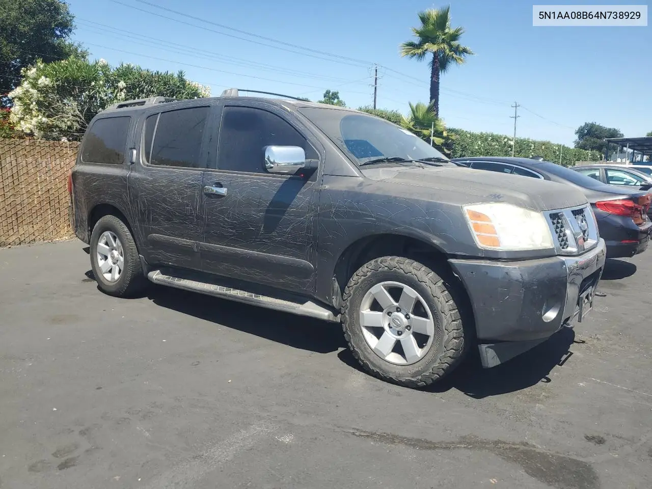 2004 Nissan Armada Se VIN: 5N1AA08B64N738929 Lot: 62464955
