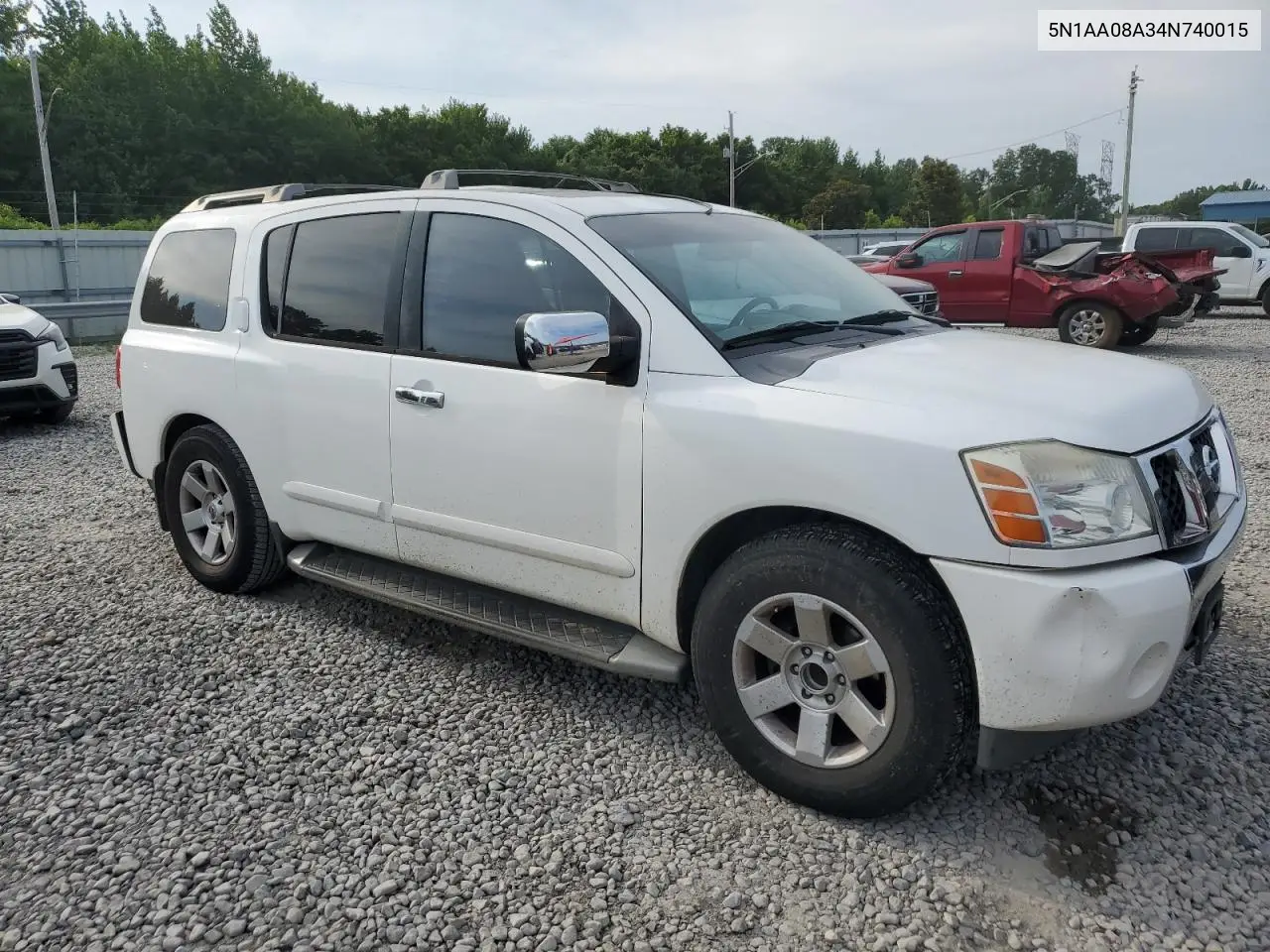 2004 Nissan Armada Se VIN: 5N1AA08A34N740015 Lot: 62762745