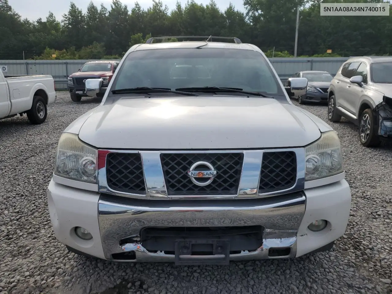 2004 Nissan Armada Se VIN: 5N1AA08A34N740015 Lot: 62762745