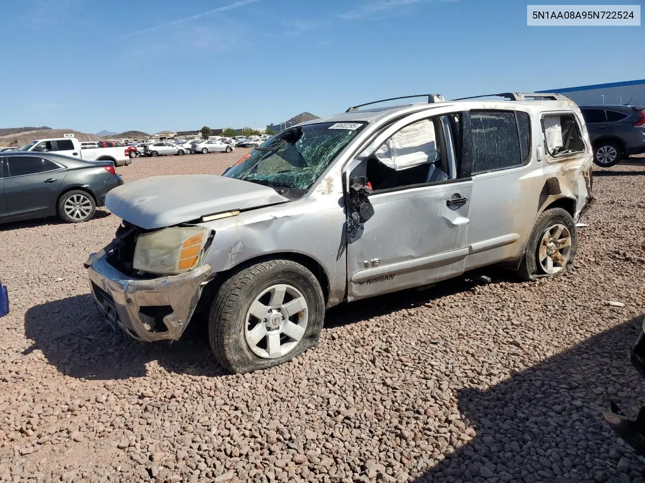 2005 Nissan Armada Se VIN: 5N1AA08A95N722524 Lot: 50602295