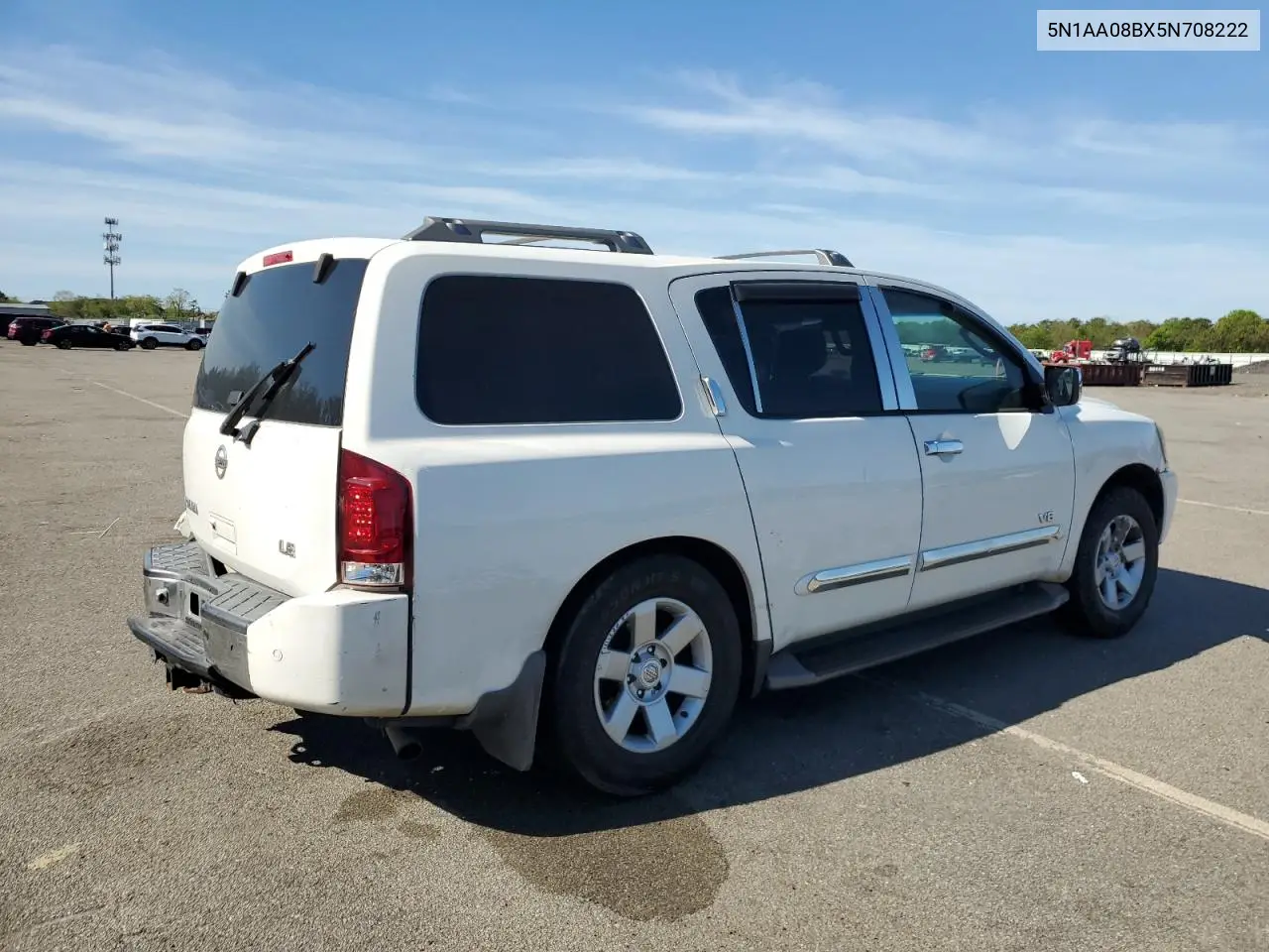 2005 Nissan Armada Se VIN: 5N1AA08BX5N708222 Lot: 56585255