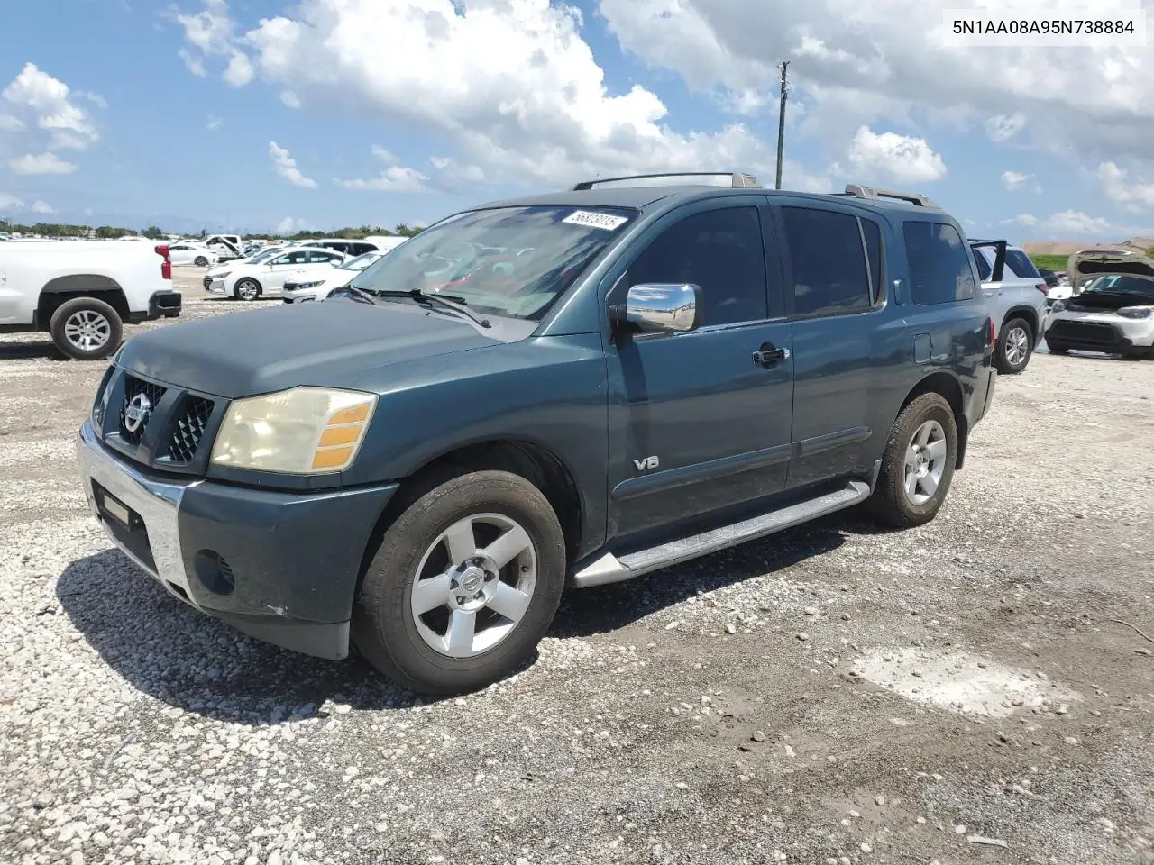 2005 Nissan Armada Se VIN: 5N1AA08A95N738884 Lot: 56823015