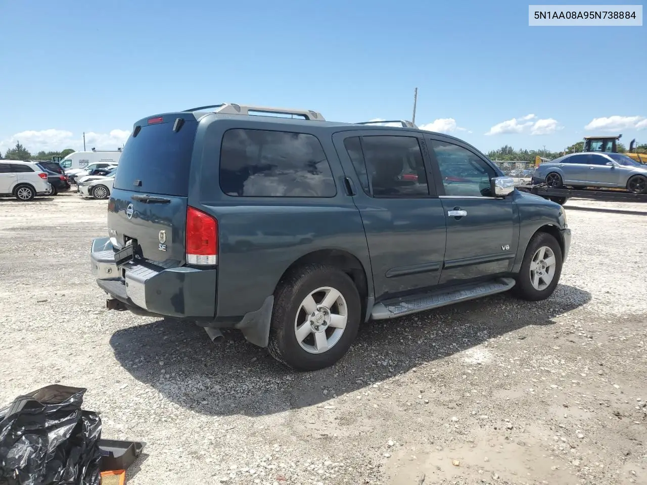 2005 Nissan Armada Se VIN: 5N1AA08A95N738884 Lot: 56823015