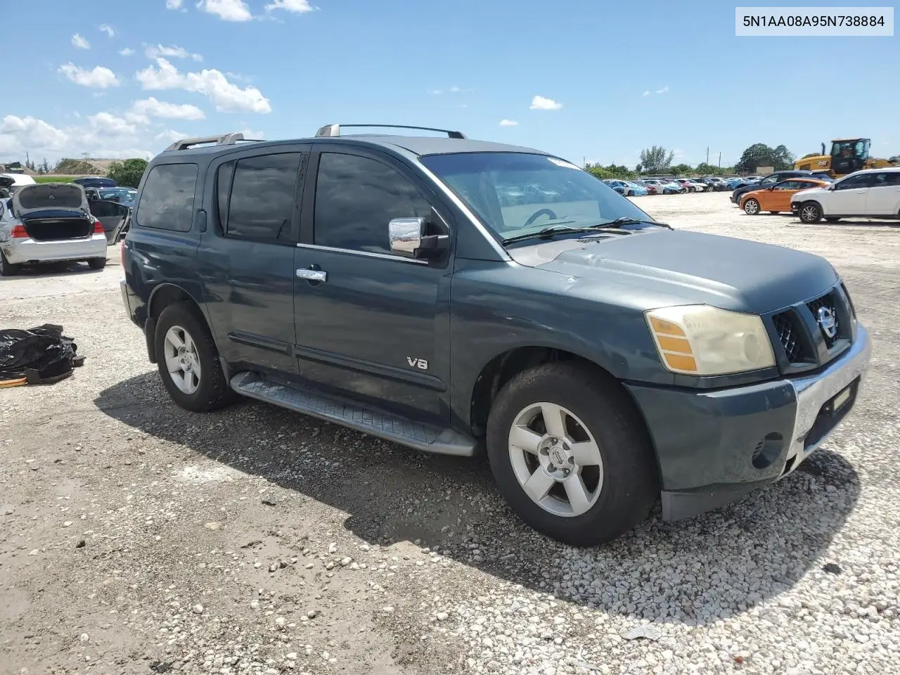 2005 Nissan Armada Se VIN: 5N1AA08A95N738884 Lot: 56823015