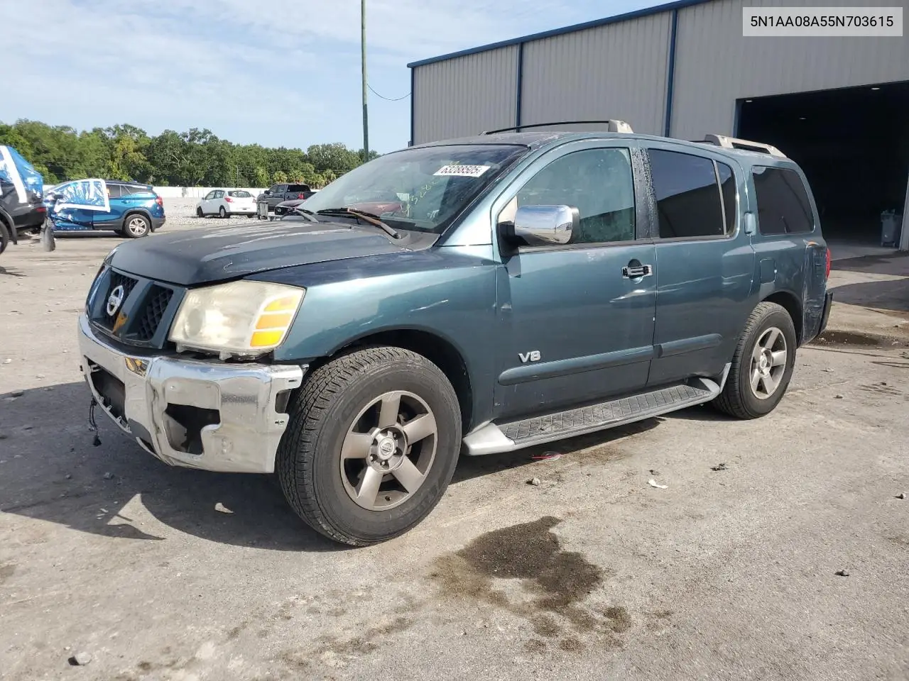 2005 Nissan Armada Se VIN: 5N1AA08A55N703615 Lot: 63288505