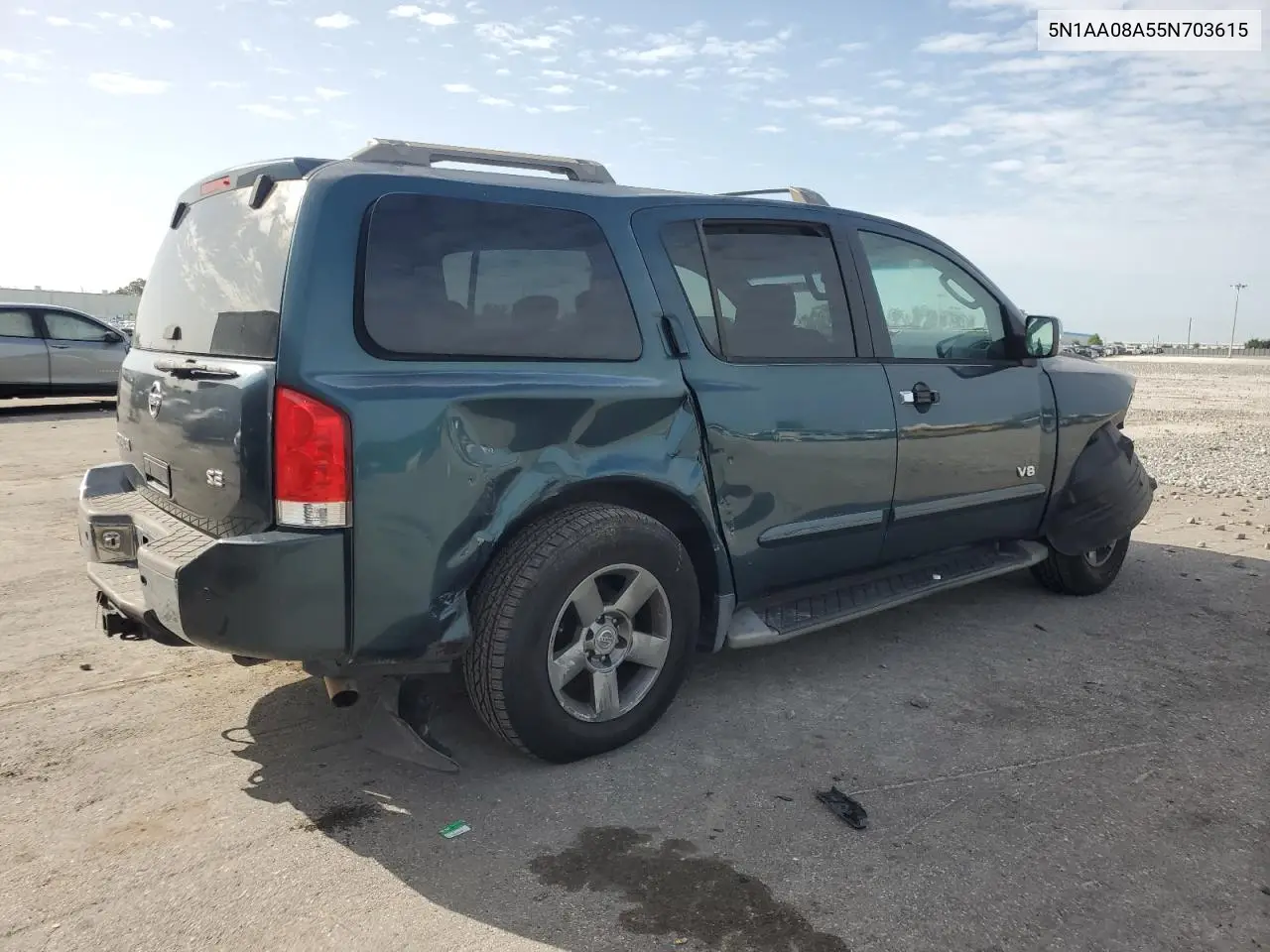 2005 Nissan Armada Se VIN: 5N1AA08A55N703615 Lot: 63288505