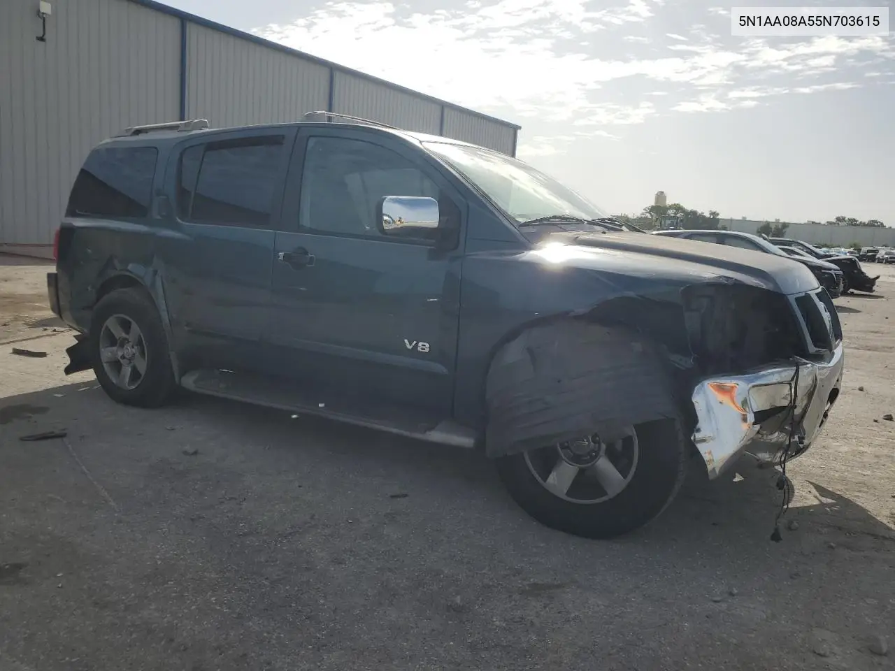 2005 Nissan Armada Se VIN: 5N1AA08A55N703615 Lot: 63288505