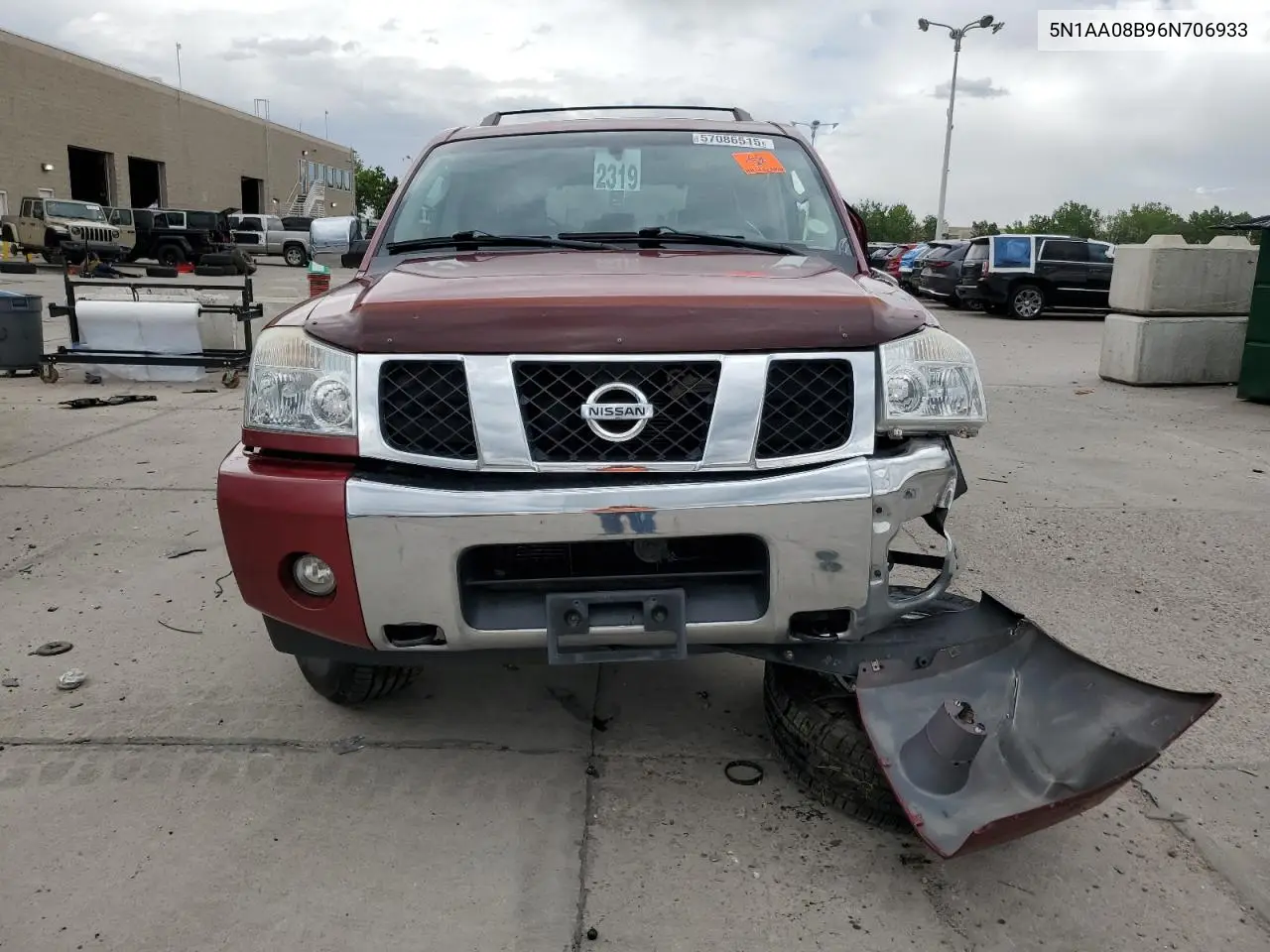 2006 Nissan Armada Se VIN: 5N1AA08B96N706933 Lot: 57086515