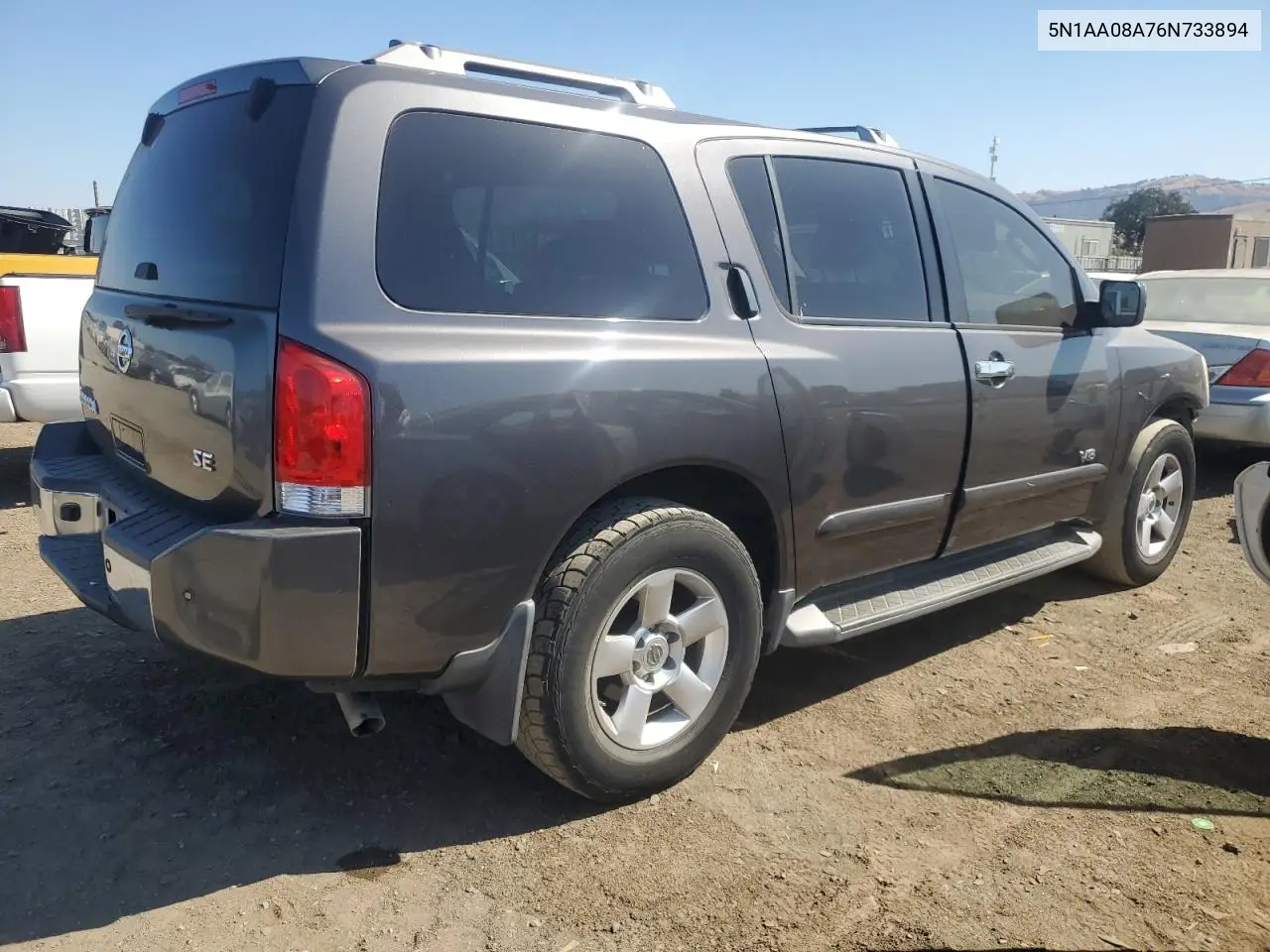 2006 Nissan Armada Se VIN: 5N1AA08A76N733894 Lot: 63087325