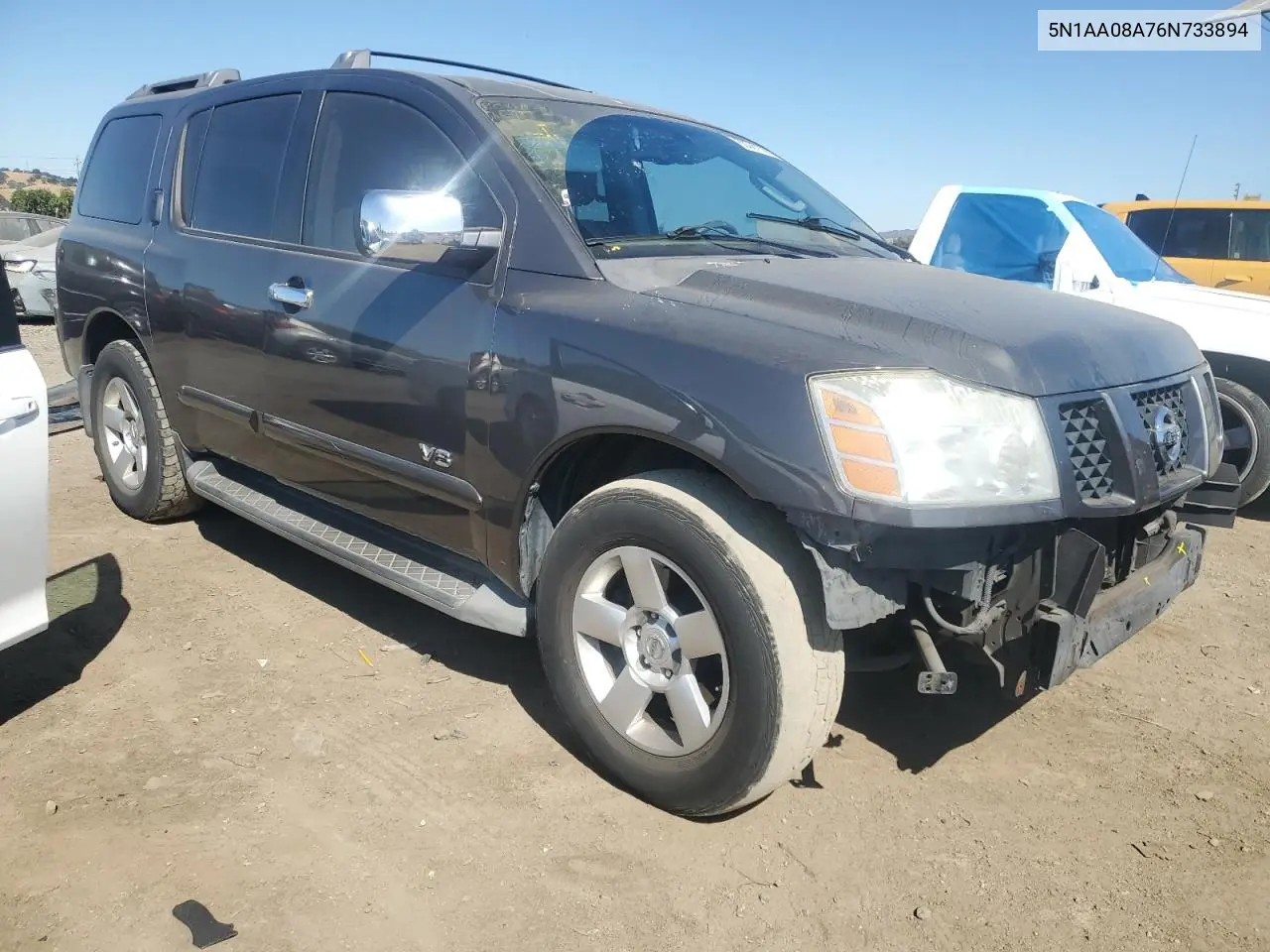 2006 Nissan Armada Se VIN: 5N1AA08A76N733894 Lot: 63087325
