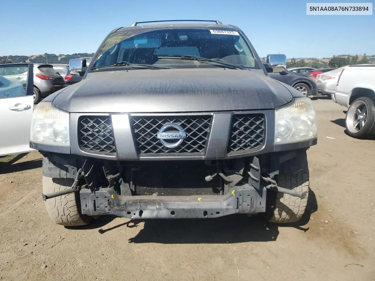 2006 Nissan Armada Se VIN: 5N1AA08A76N733894 Lot: 63087325