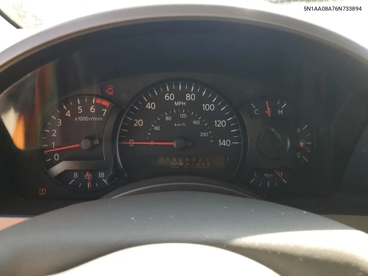 2006 Nissan Armada Se VIN: 5N1AA08A76N733894 Lot: 63087325