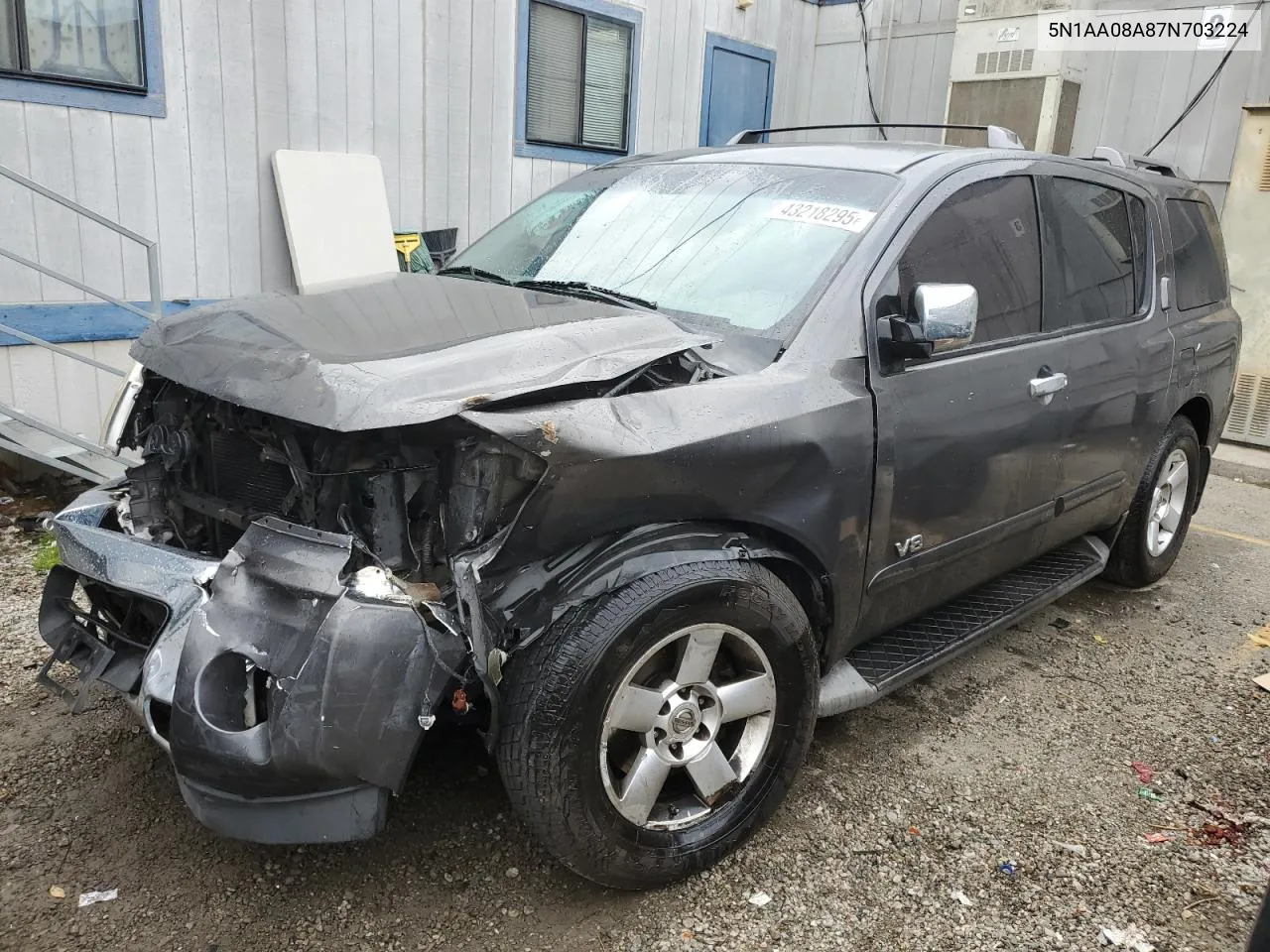 2007 Nissan Armada Se VIN: 5N1AA08A87N703224 Lot: 43218295