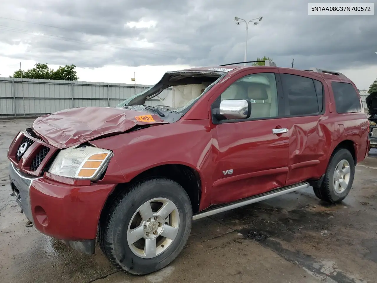 2007 Nissan Armada Se VIN: 5N1AA08C37N700572 Lot: 56073565