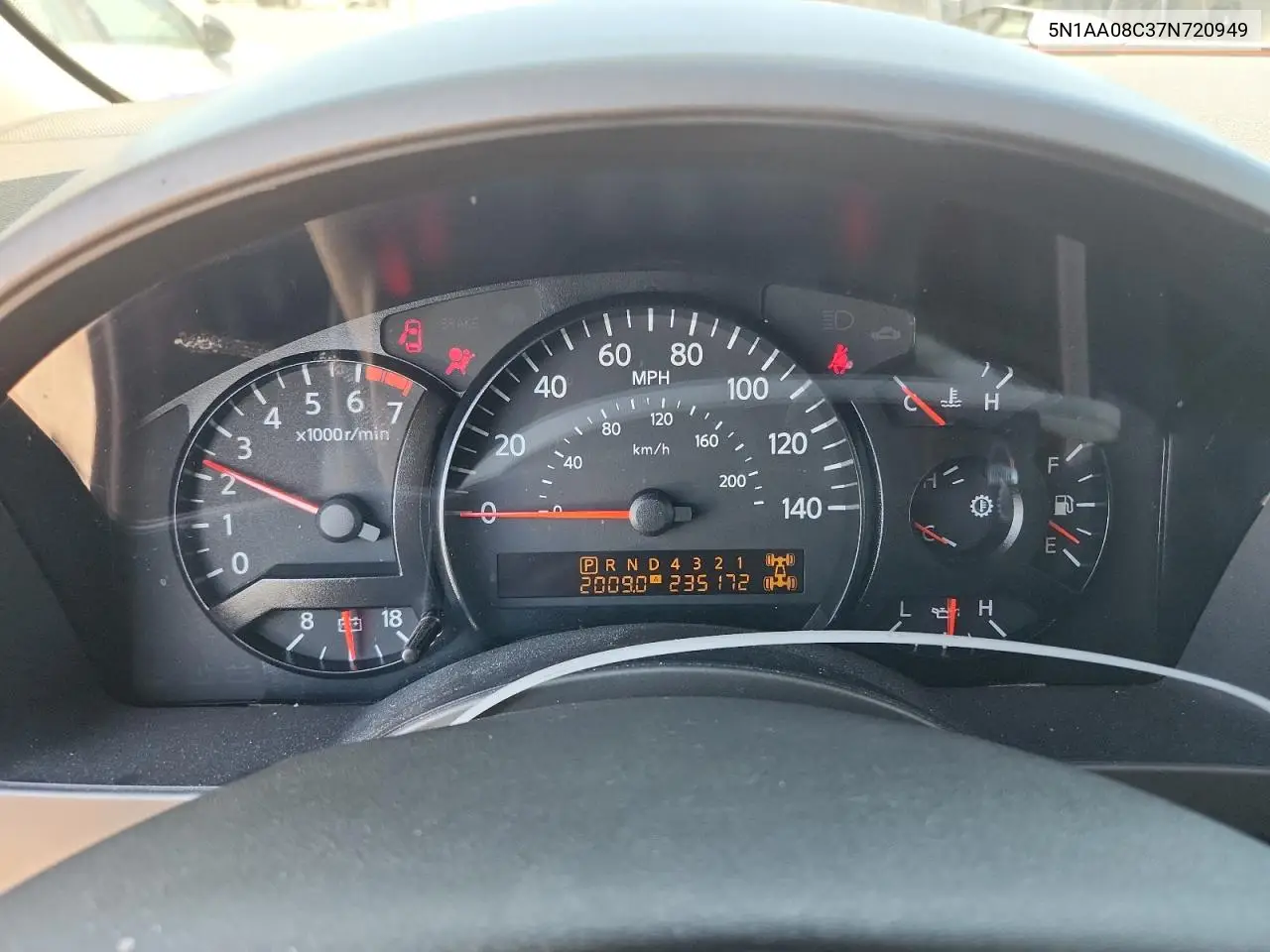 2007 Nissan Armada Se VIN: 5N1AA08C37N720949 Lot: 60635965