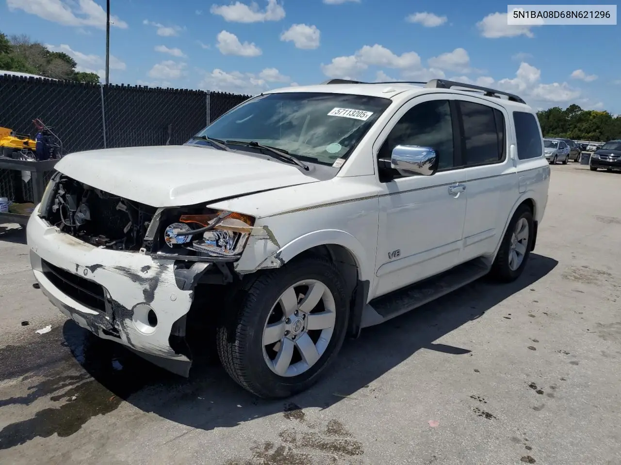 2008 Nissan Armada Se VIN: 5N1BA08D68N621296 Lot: 57113205
