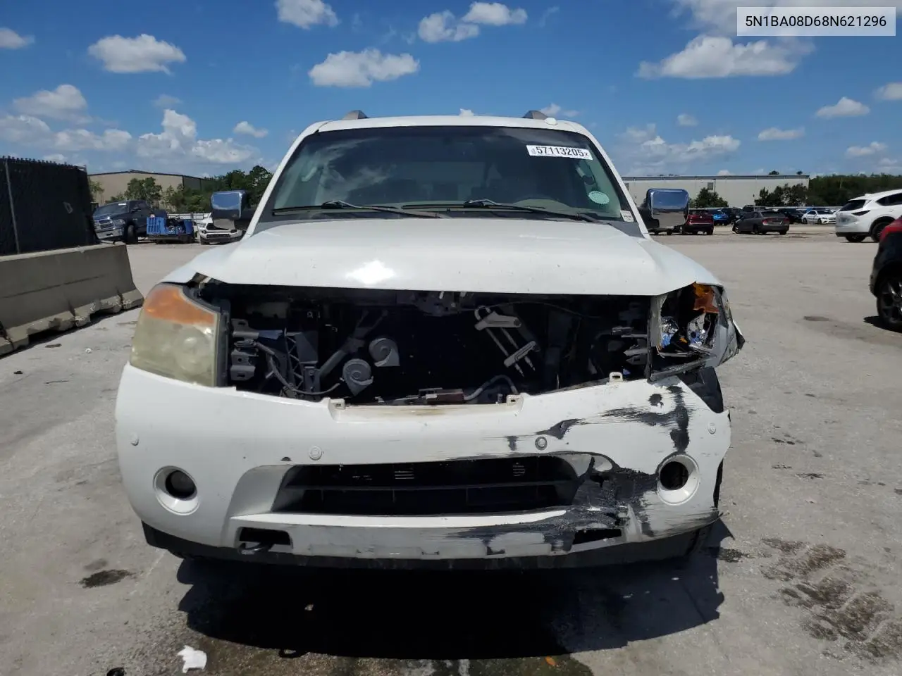 2008 Nissan Armada Se VIN: 5N1BA08D68N621296 Lot: 57113205
