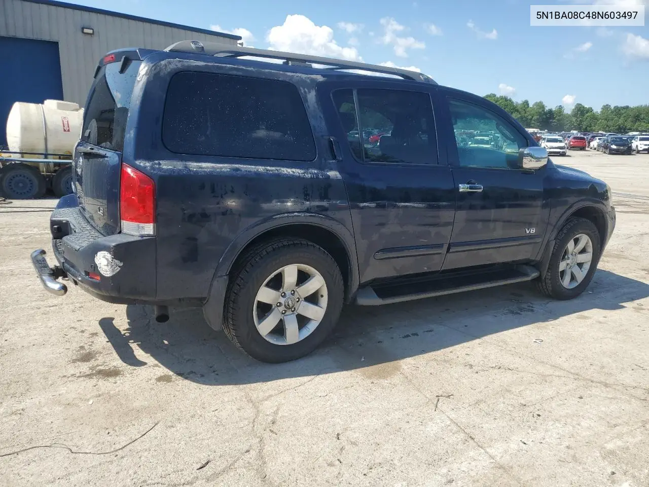 2008 Nissan Armada Se VIN: 5N1BA08C48N603497 Lot: 62663995