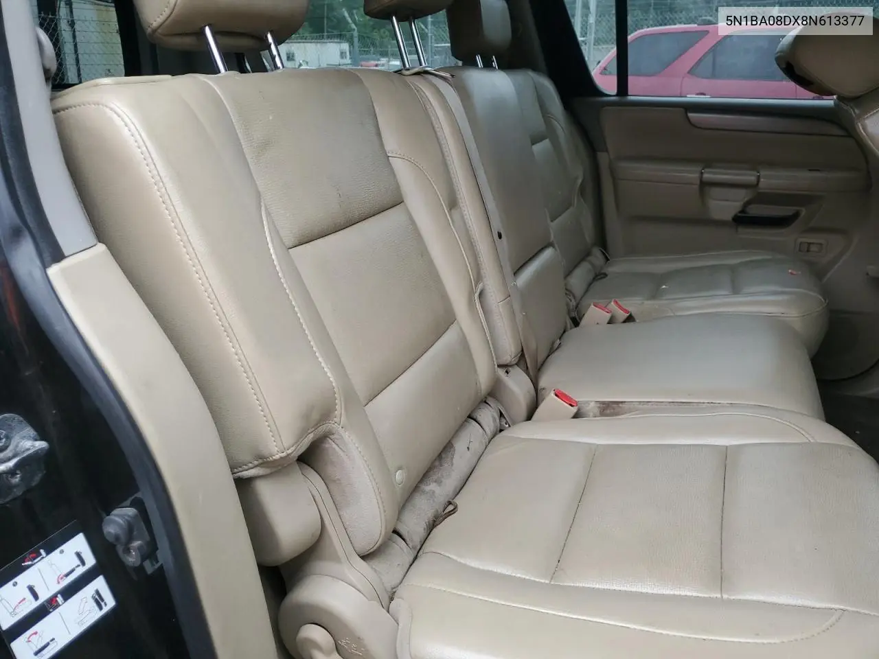 2008 Nissan Armada Se VIN: 5N1BA08DX8N613377 Lot: 62664355