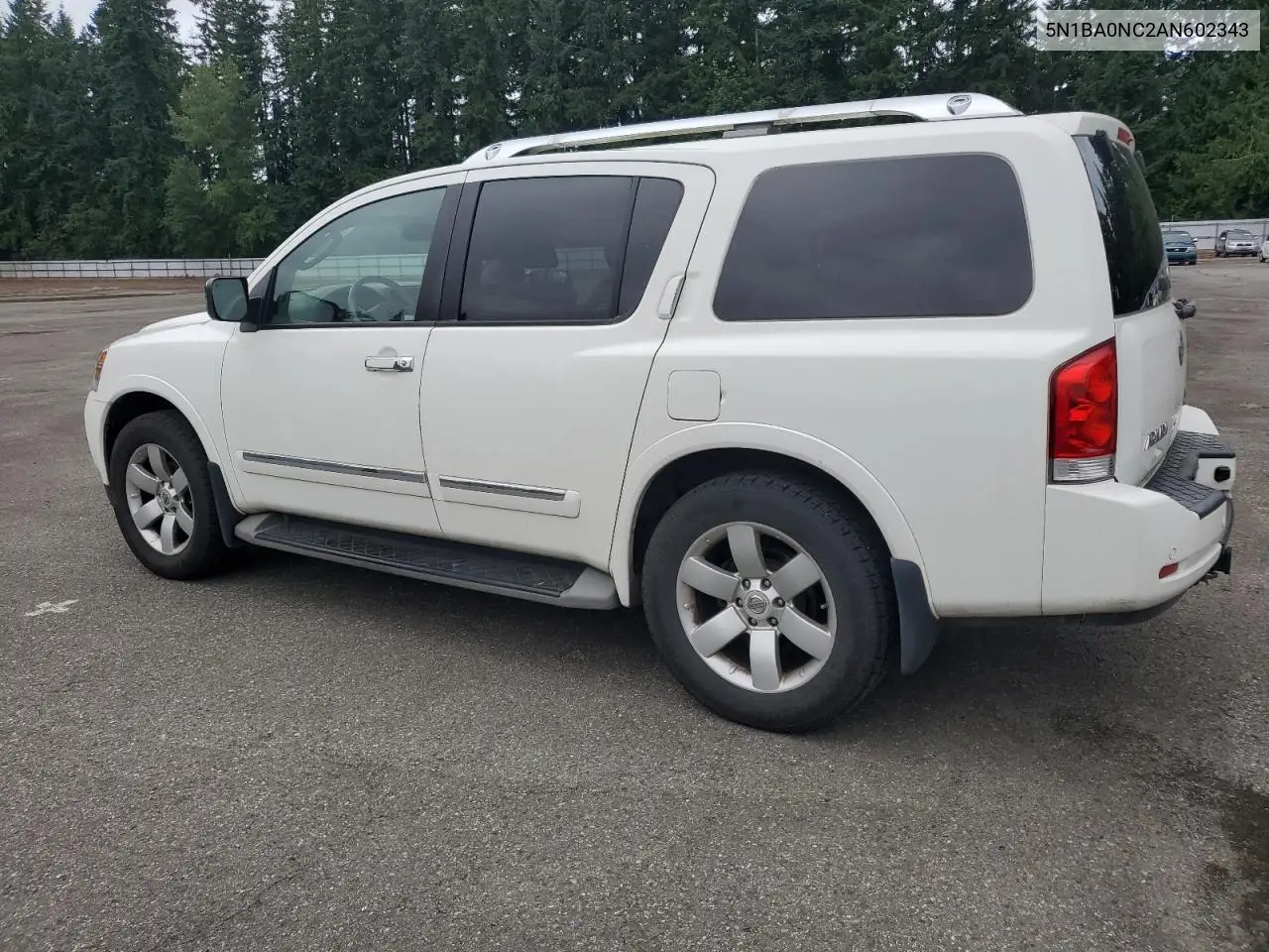 2010 Nissan Armada Se VIN: 5N1BA0NC2AN602343 Lot: 62792295
