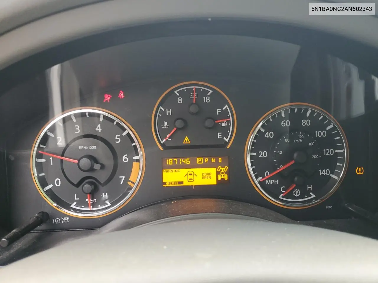 2010 Nissan Armada Se VIN: 5N1BA0NC2AN602343 Lot: 62792295