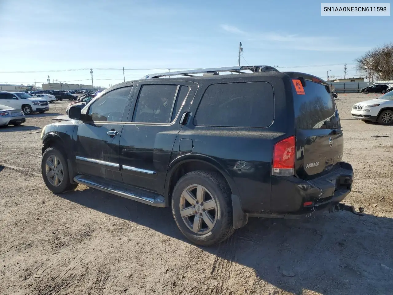2012 Nissan Armada Sv VIN: 5N1AA0NE3CN611598 Lot: 44770335