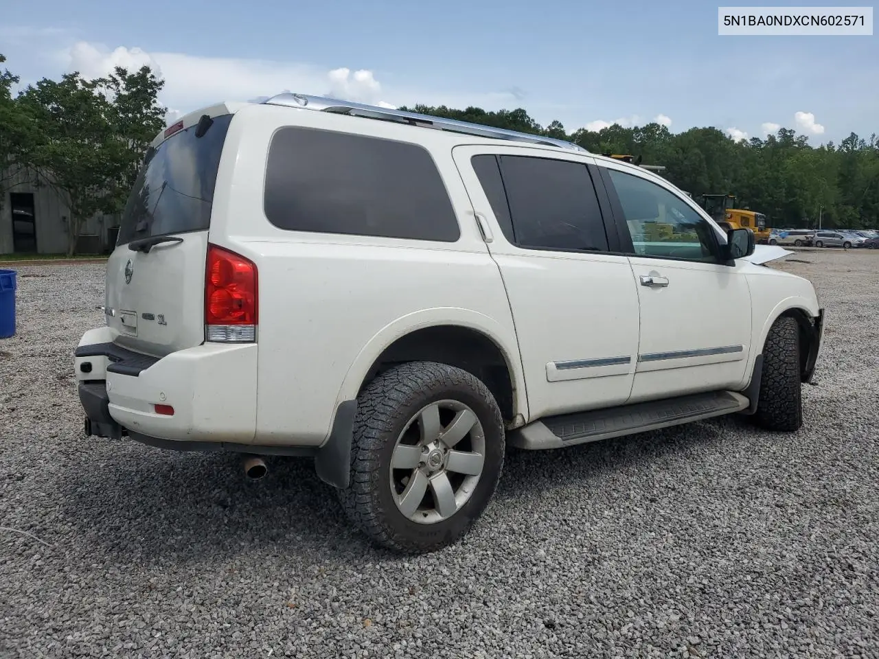 2012 Nissan Armada Sv VIN: 5N1BA0NDXCN602571 Lot: 61990105