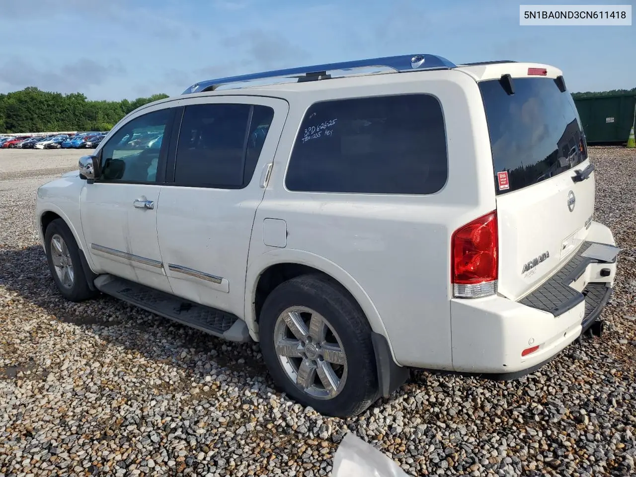 2012 Nissan Armada Sv VIN: 5N1BA0ND3CN611418 Lot: 62955395