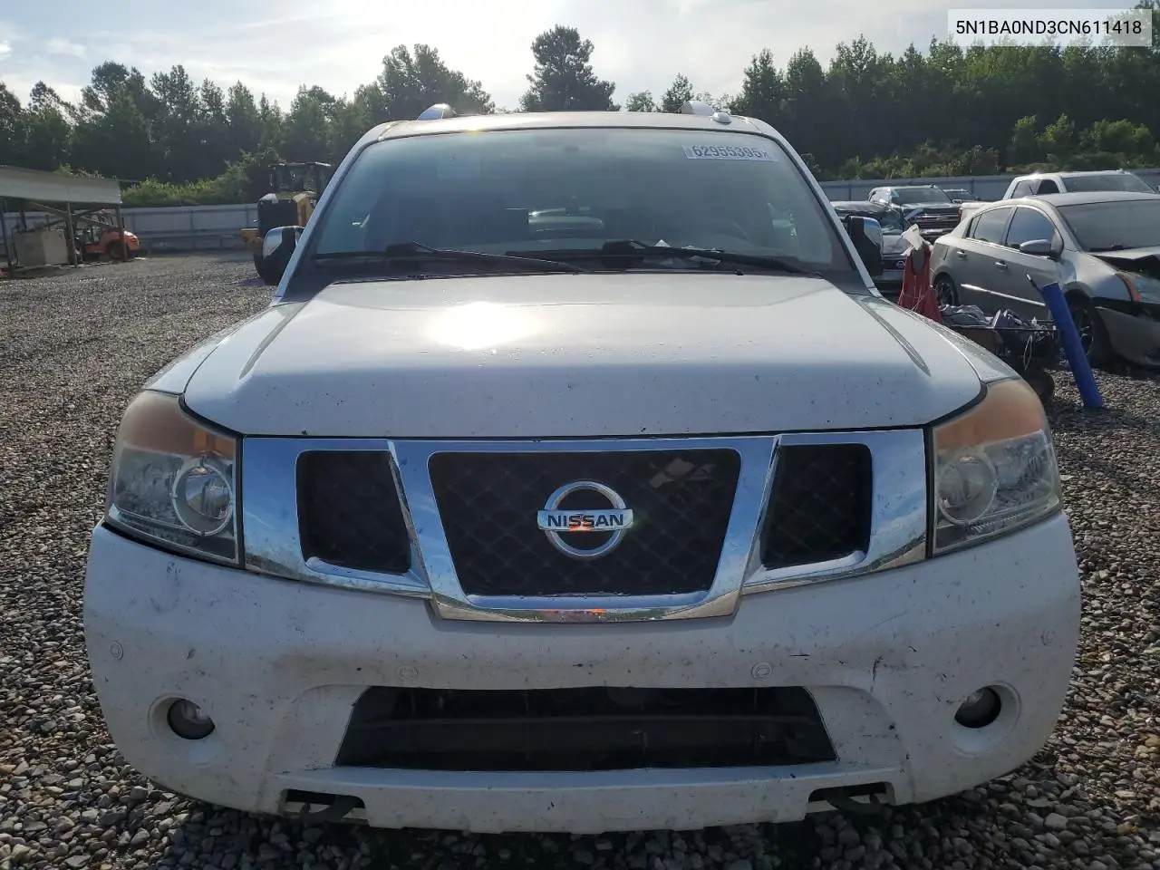 2012 Nissan Armada Sv VIN: 5N1BA0ND3CN611418 Lot: 62955395
