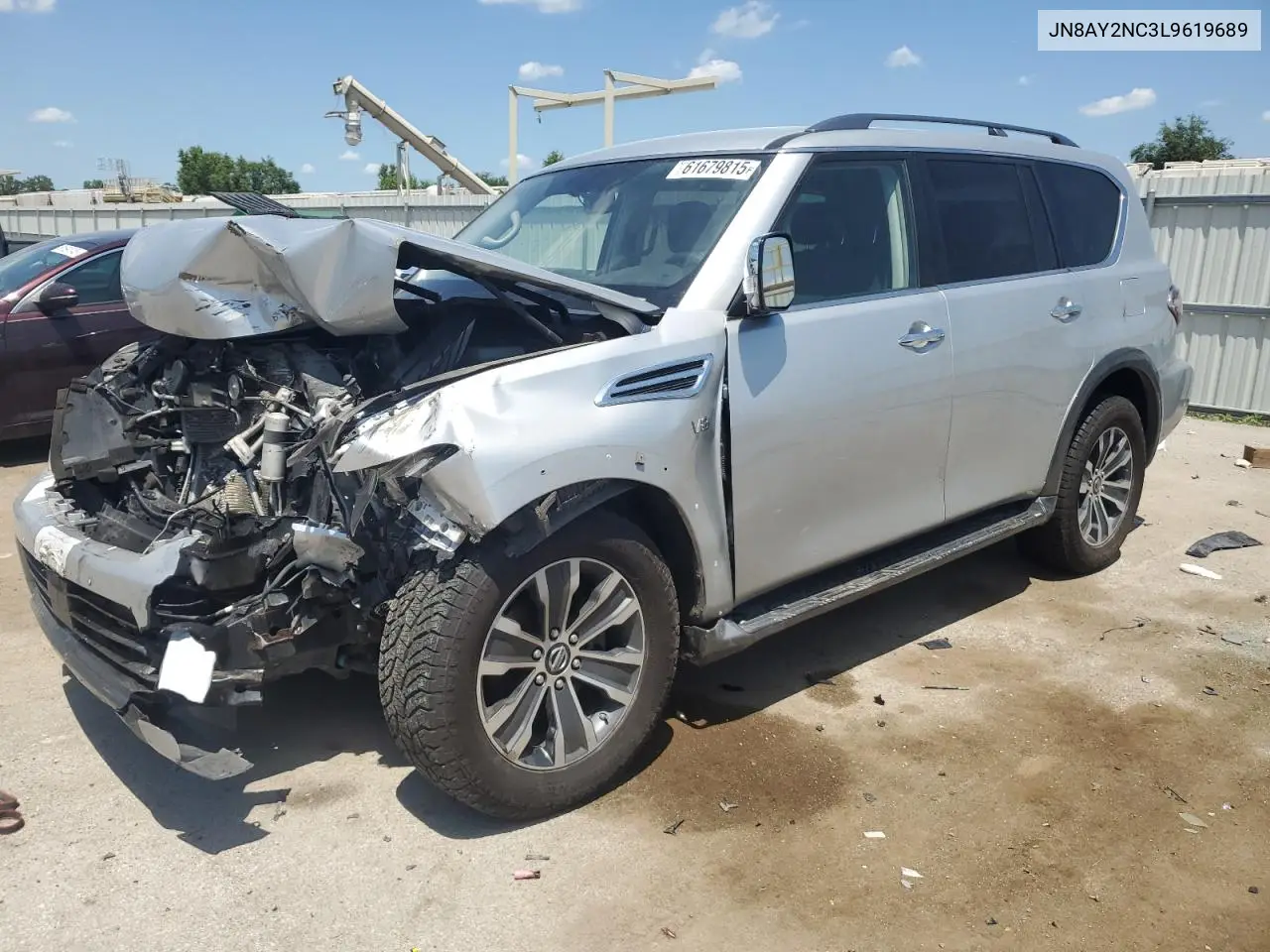 2020 Nissan Armada Sv VIN: JN8AY2NC3L9619689 Lot: 61679815