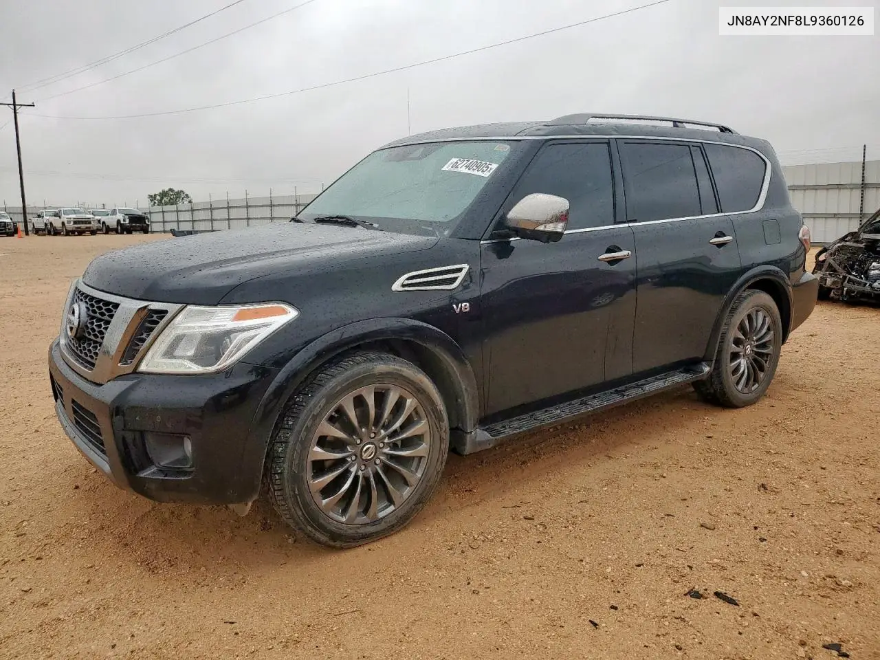 2020 Nissan Armada Platinum VIN: JN8AY2NF8L9360126 Lot: 62740905