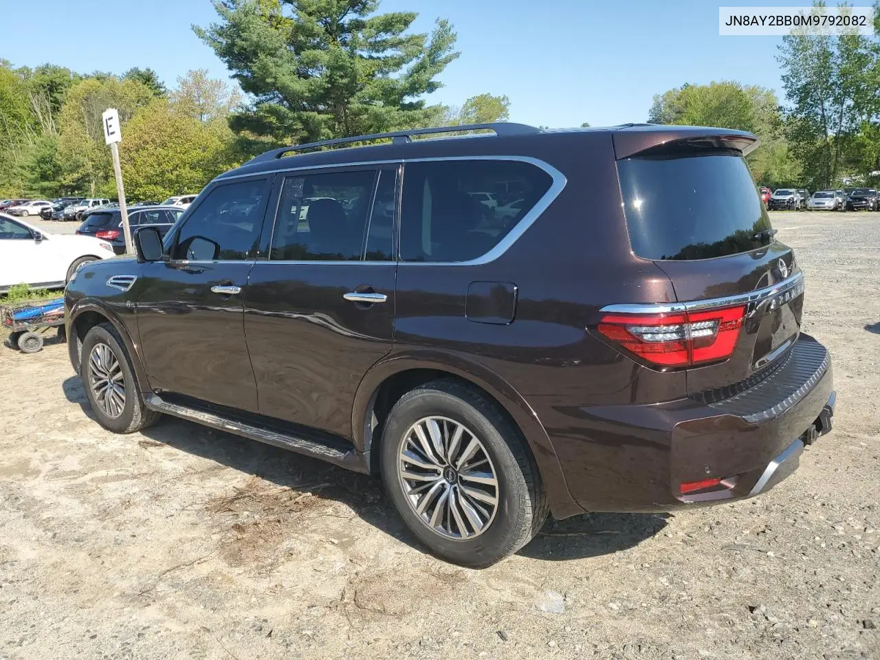 2021 Nissan Armada Sl VIN: JN8AY2BB0M9792082 Lot: 56521405