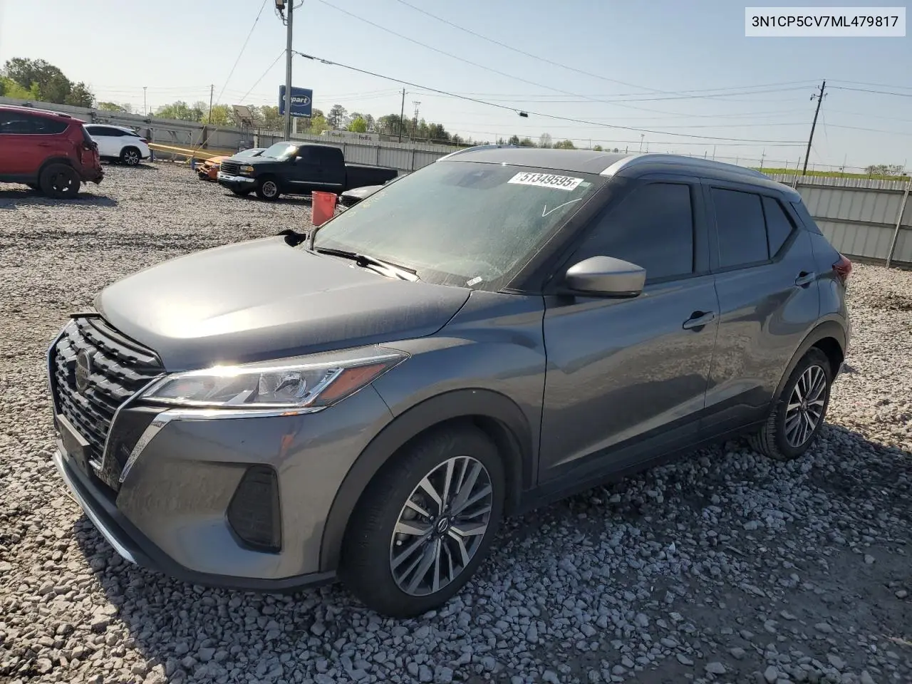 2021 Nissan Kicks Sv VIN: 3N1CP5CV7ML479817 Lot: 51349595