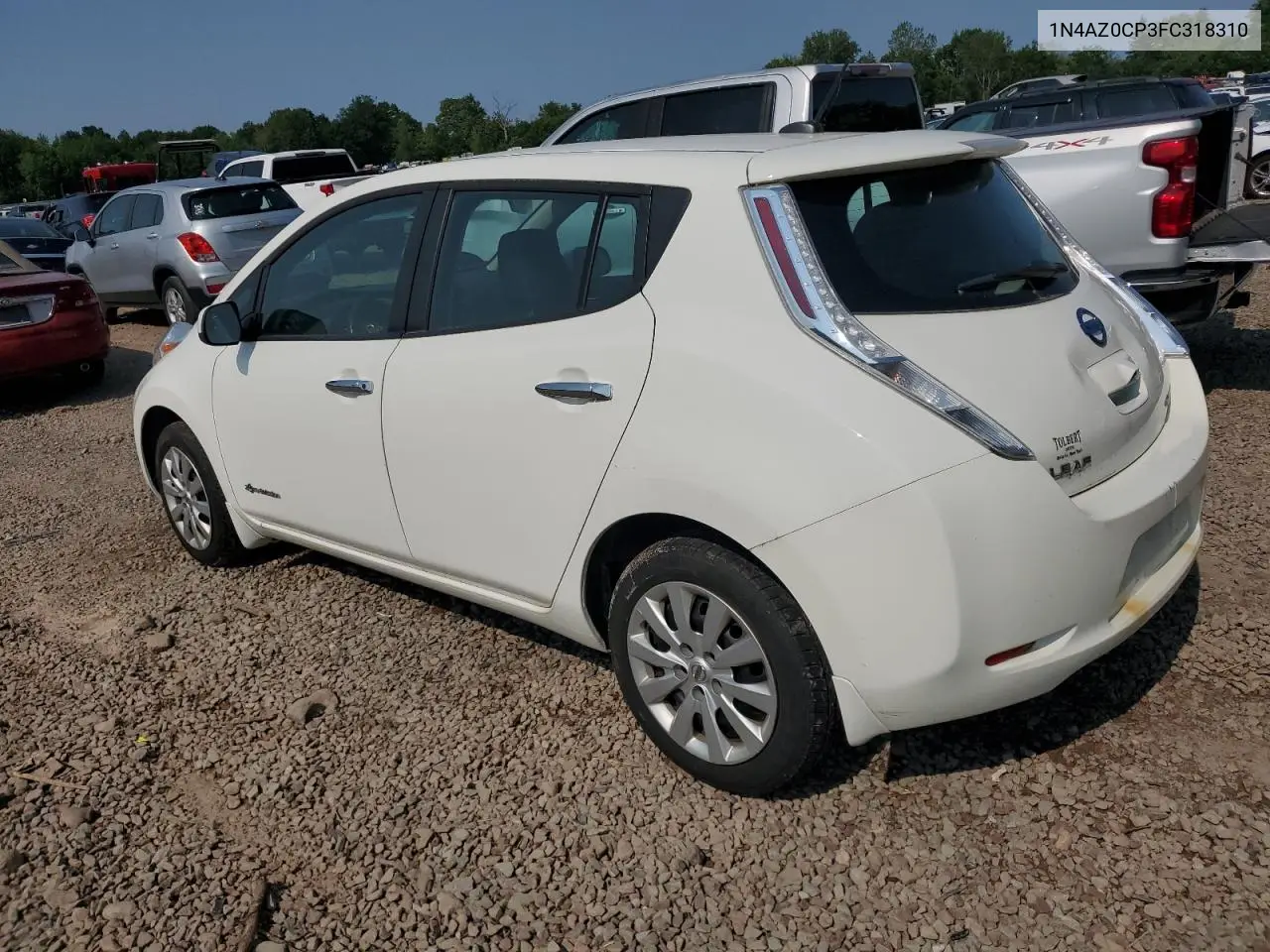 2015 Nissan Leaf S VIN: 1N4AZ0CP3FC318310 Lot: 63159845