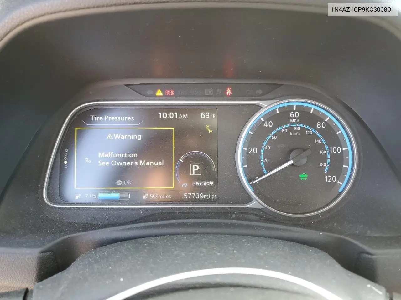 2019 Nissan Leaf S VIN: 1N4AZ1CP9KC300801 Lot: 62607275