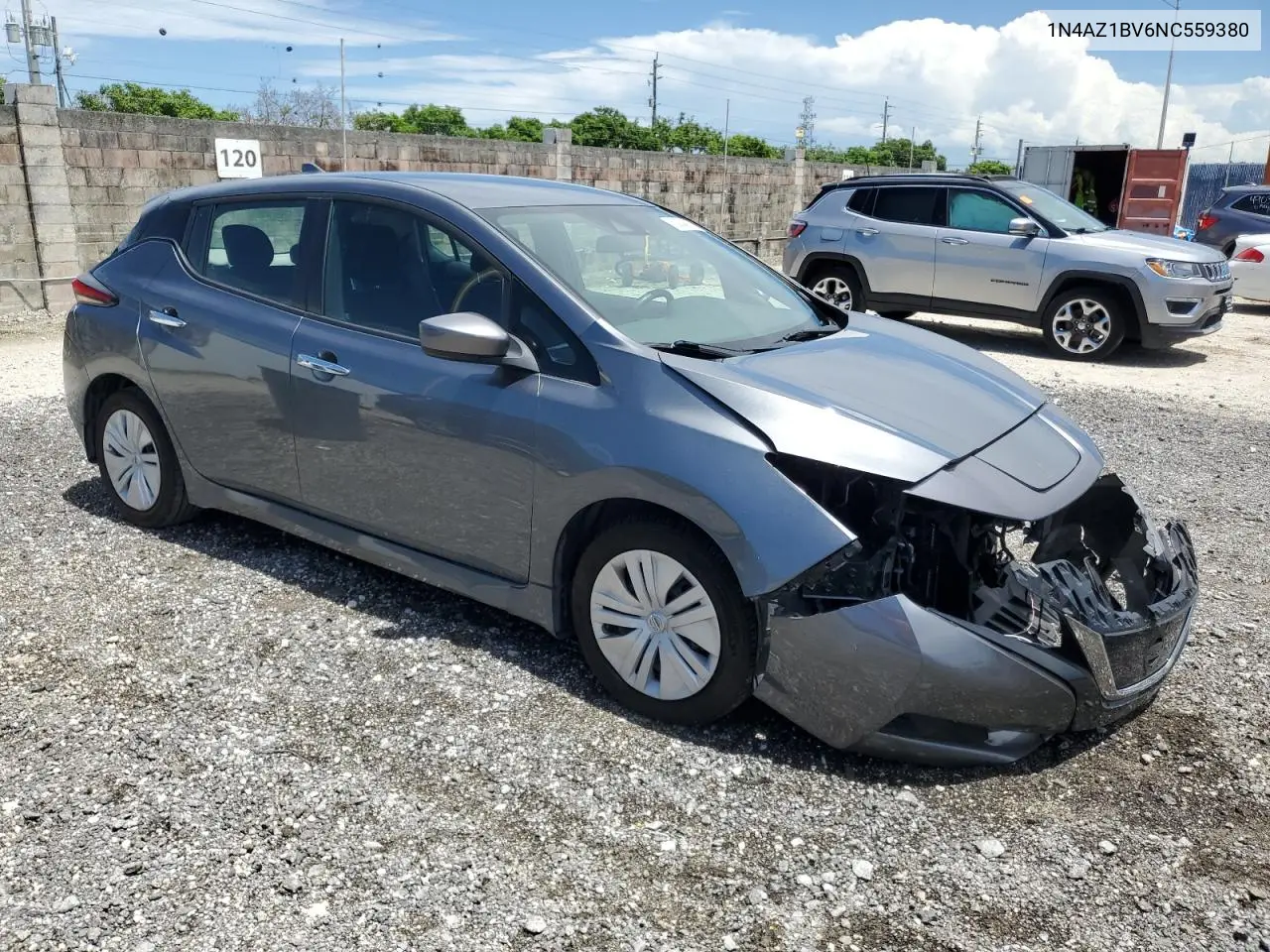 2022 Nissan Leaf S VIN: 1N4AZ1BV6NC559380 Lot: 62304335