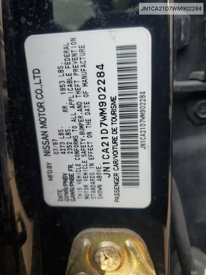 1998 Nissan Maxima Gle VIN: JN1CA21D7WM902284 Lot: 55459895
