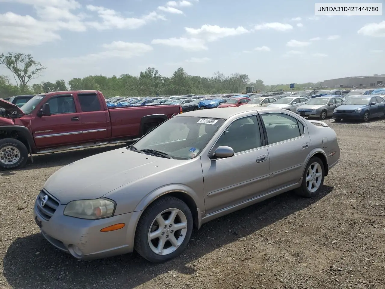 2002 Nissan Maxima Gle VIN: JN1DA31D42T444780 Lot: 57103655