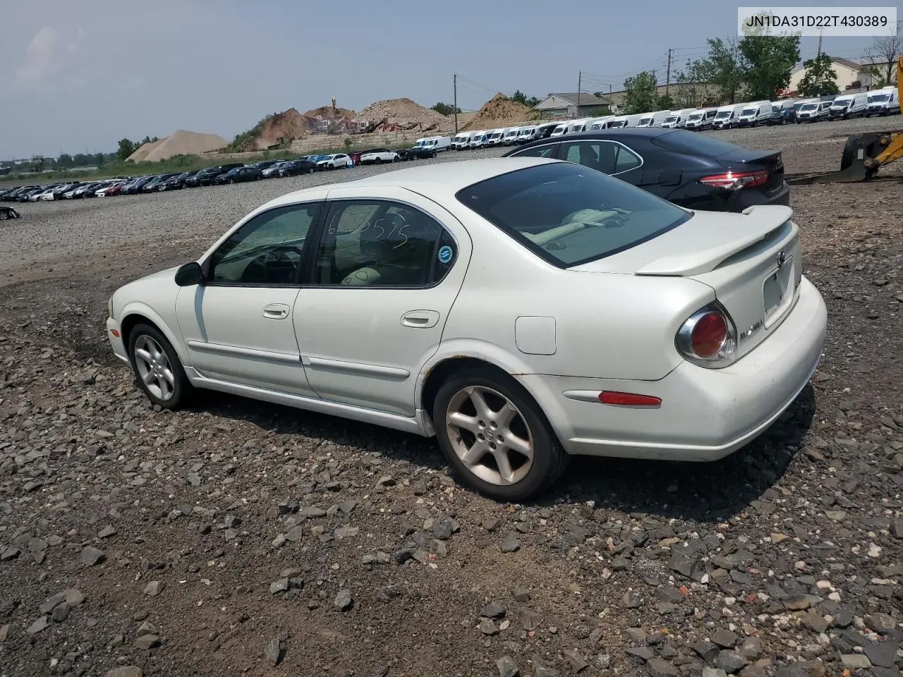 2002 Nissan Maxima Gle VIN: JN1DA31D22T430389 Lot: 60163575