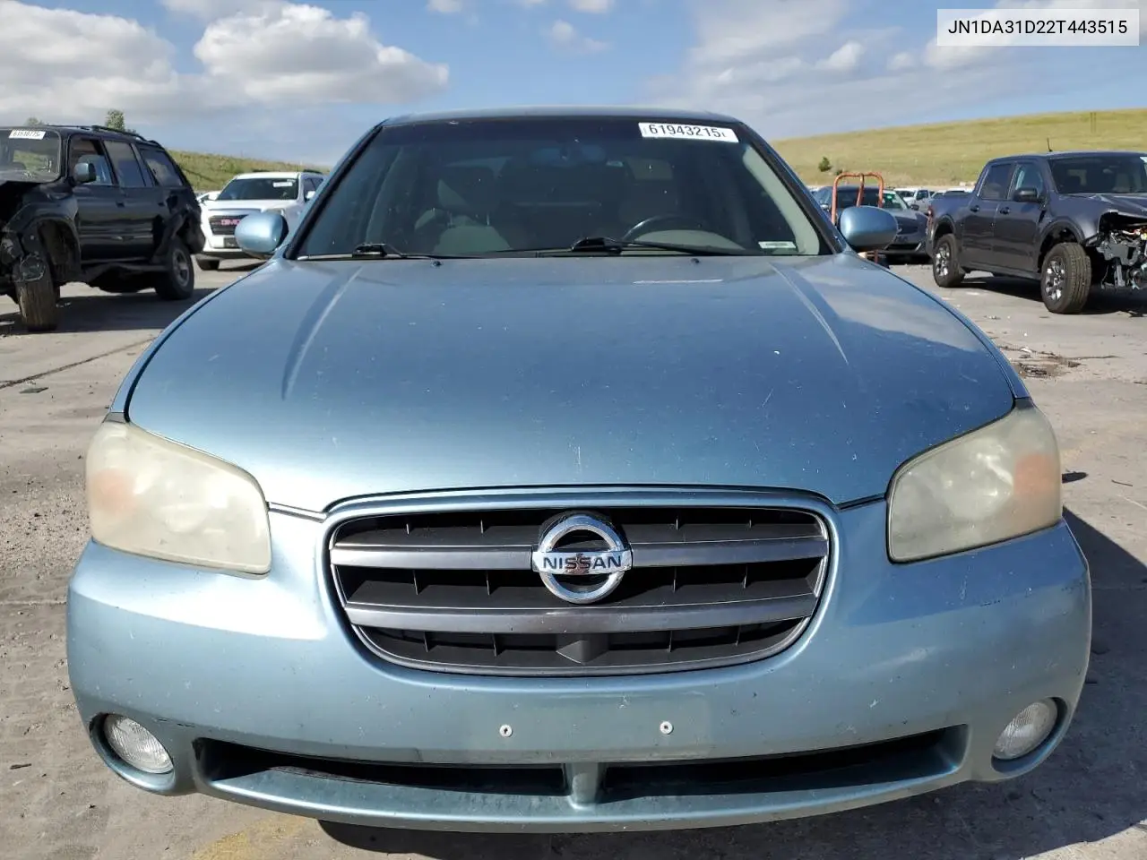 2002 Nissan Maxima Gle VIN: JN1DA31D22T443515 Lot: 61943215