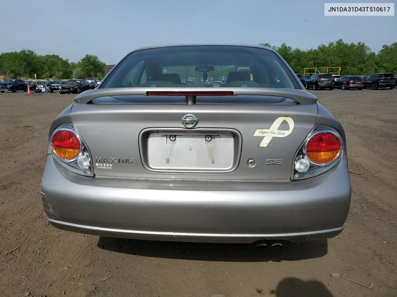2003 Nissan Maxima Gle VIN: JN1DA31D43T510617 Lot: 56357185