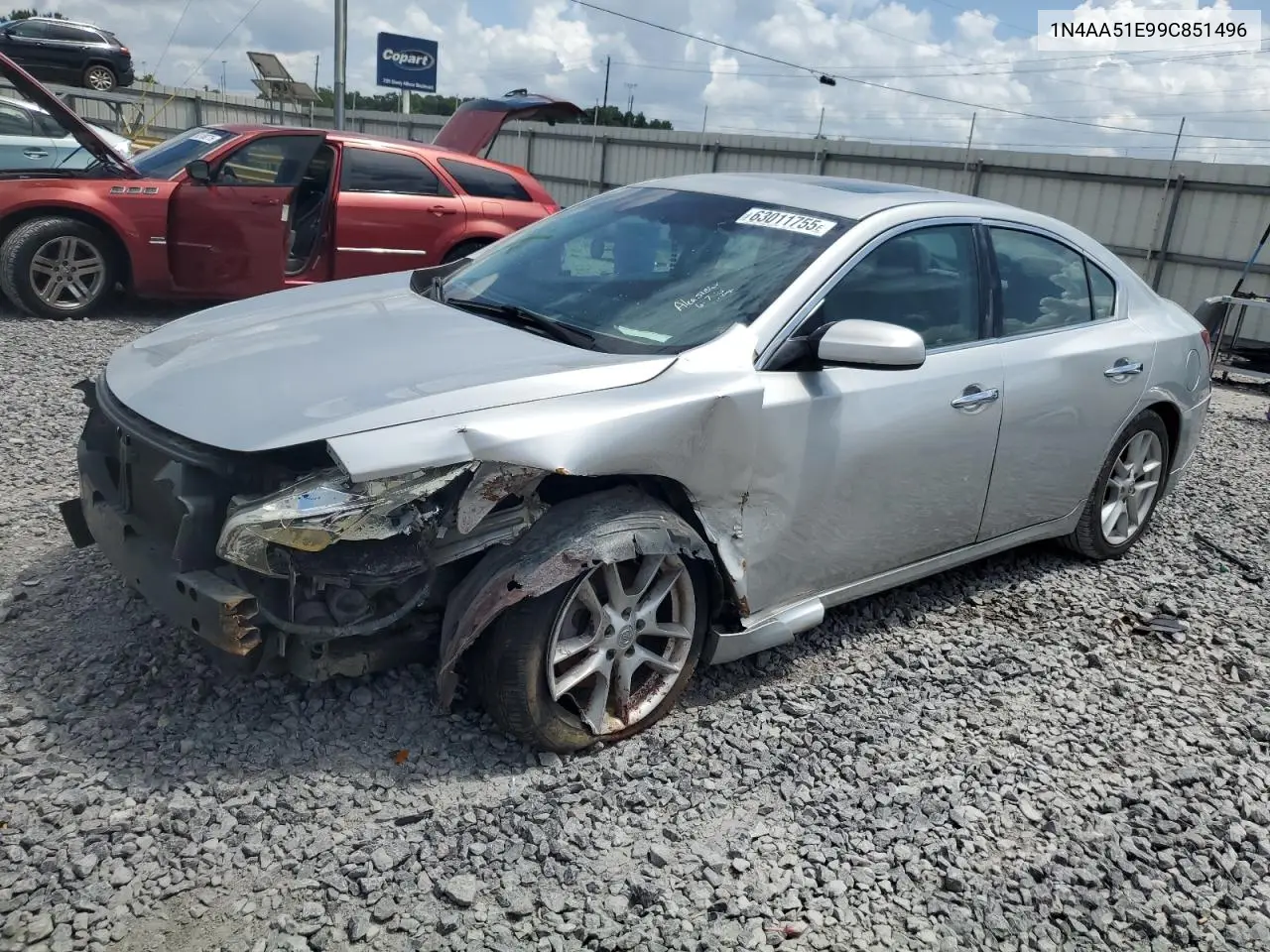 2009 Nissan Maxima S VIN: 1N4AA51E99C851496 Lot: 63011755