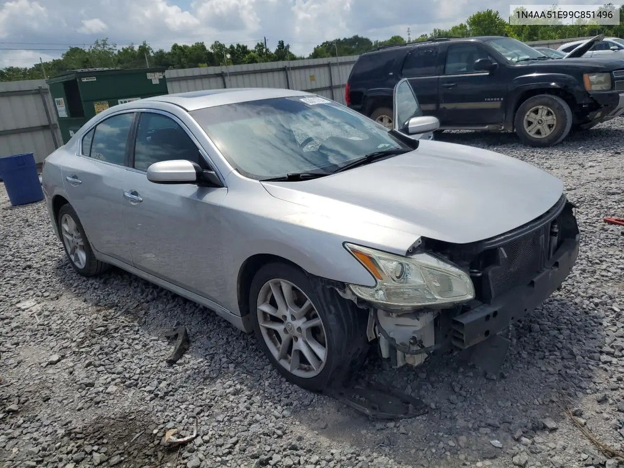 2009 Nissan Maxima S VIN: 1N4AA51E99C851496 Lot: 63011755