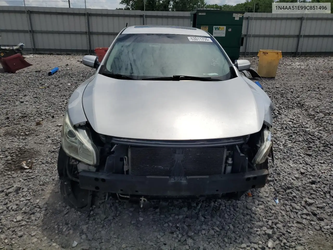 2009 Nissan Maxima S VIN: 1N4AA51E99C851496 Lot: 63011755