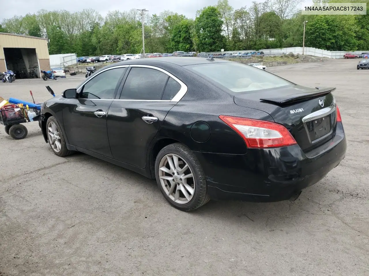 2010 Nissan Maxima S VIN: 1N4AA5AP0AC817243 Lot: 56154125