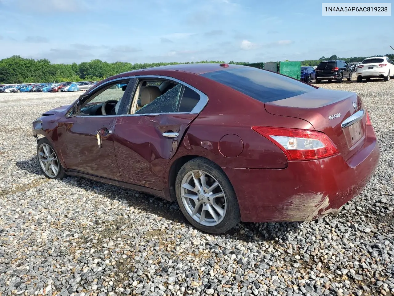 2010 Nissan Maxima S VIN: 1N4AA5AP6AC819238 Lot: 63213285