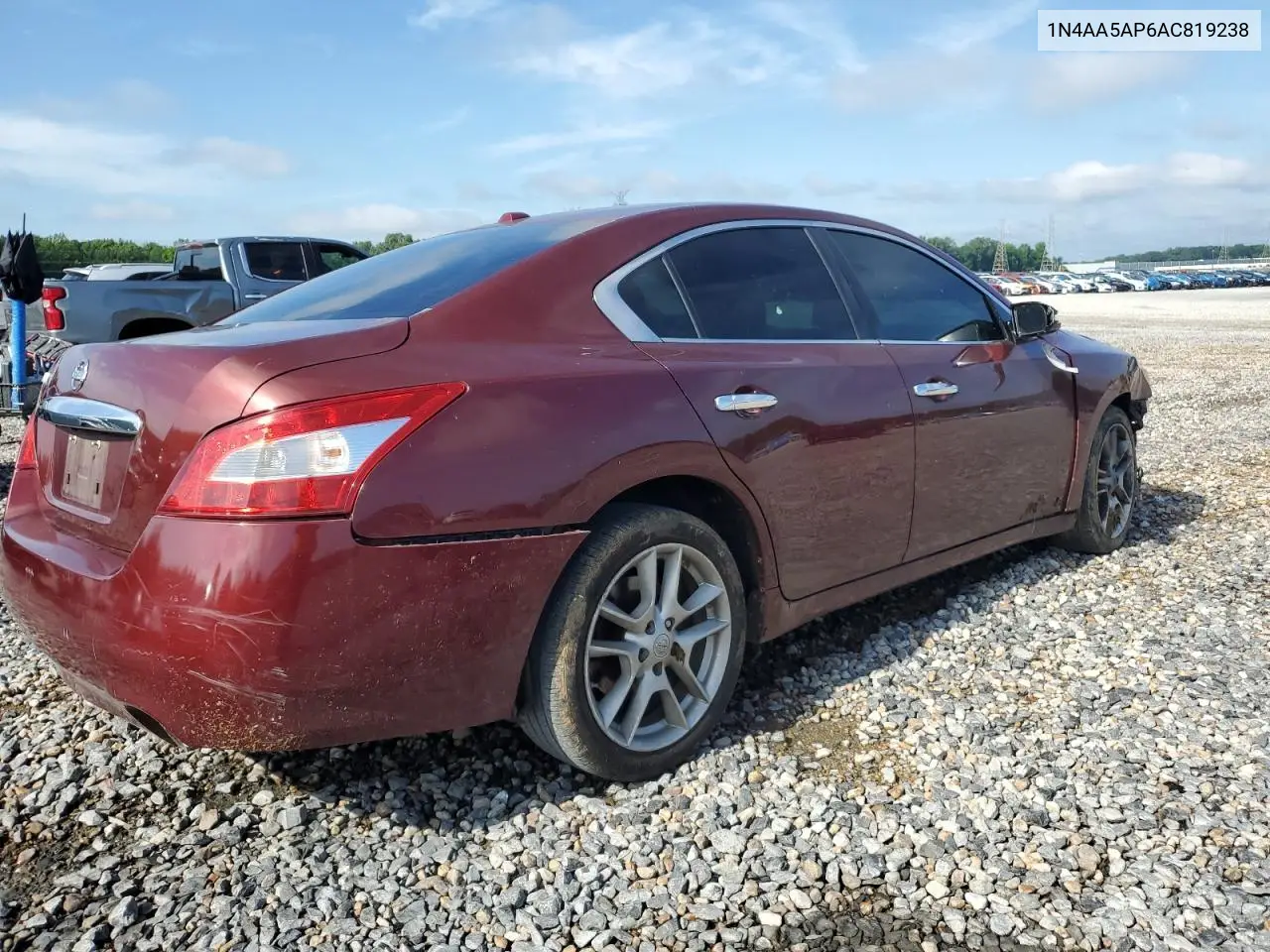 2010 Nissan Maxima S VIN: 1N4AA5AP6AC819238 Lot: 63213285