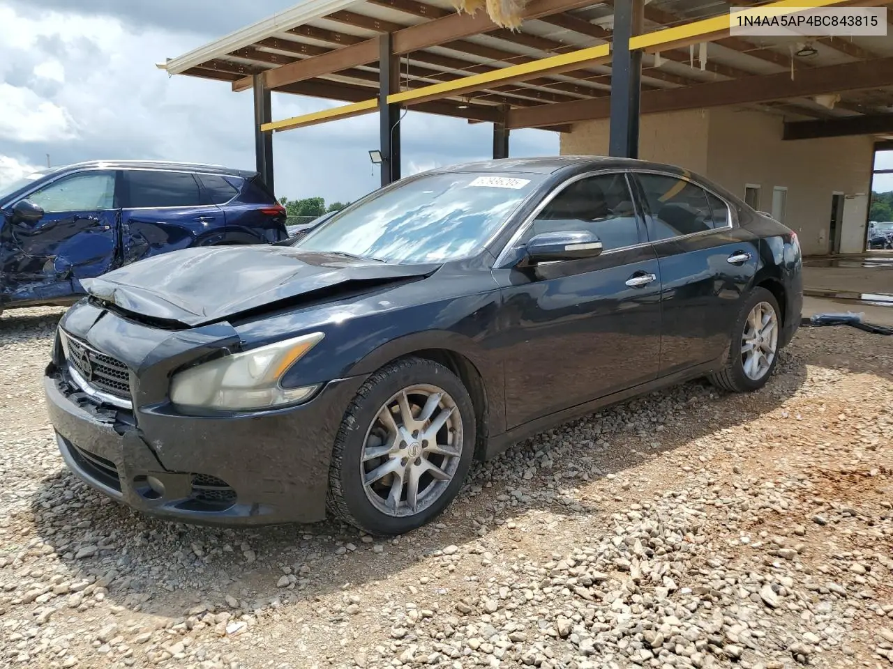 2011 Nissan Maxima S VIN: 1N4AA5AP4BC843815 Lot: 62936205