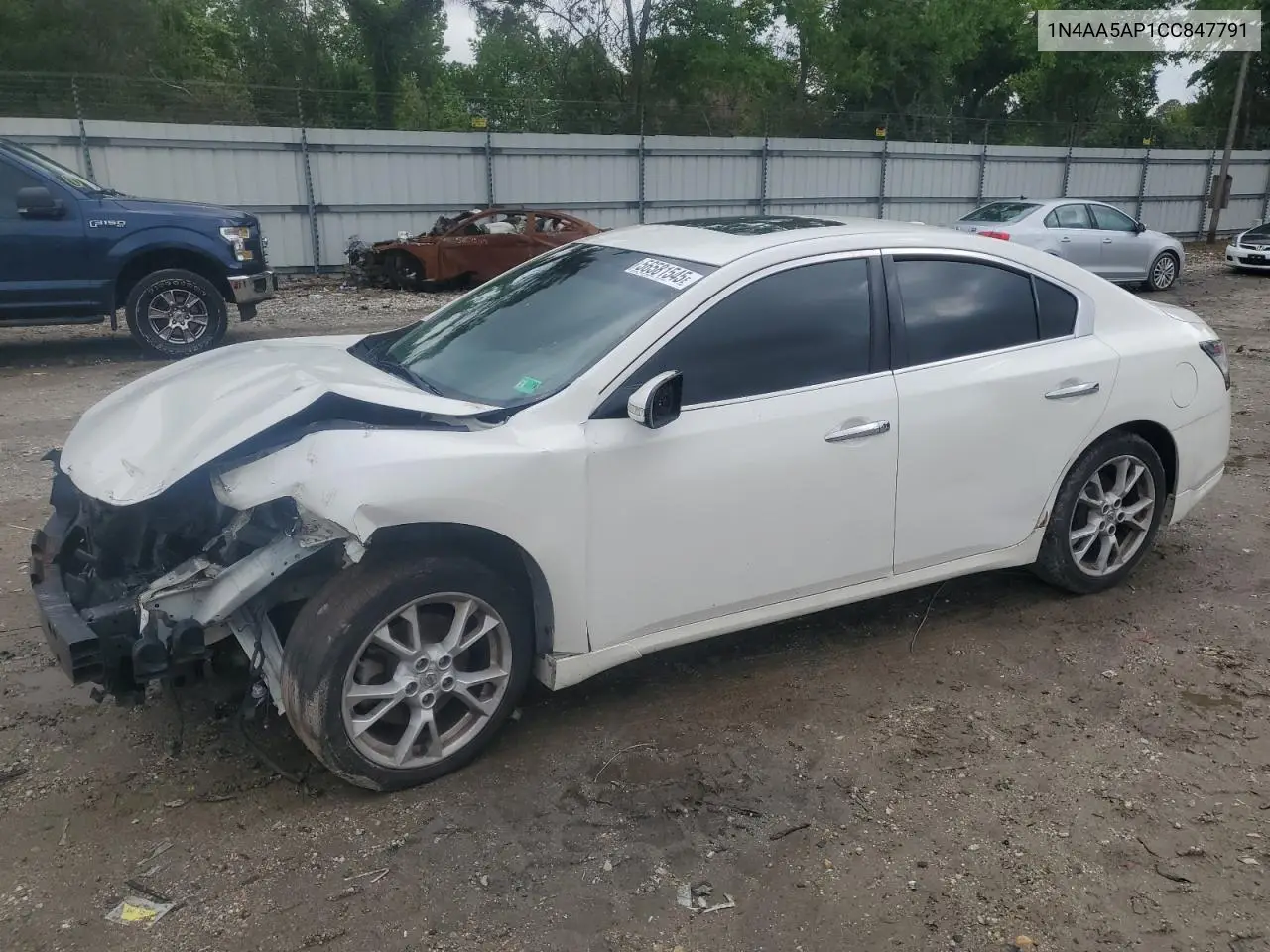 2012 Nissan Maxima S VIN: 1N4AA5AP1CC847791 Lot: 56581545