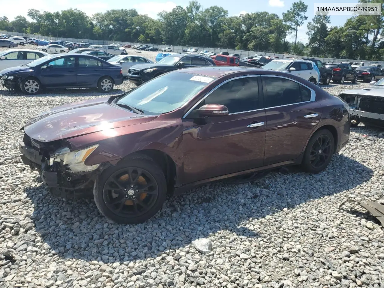 2014 Nissan Maxima S VIN: 1N4AA5AP8EC449951 Lot: 62562125